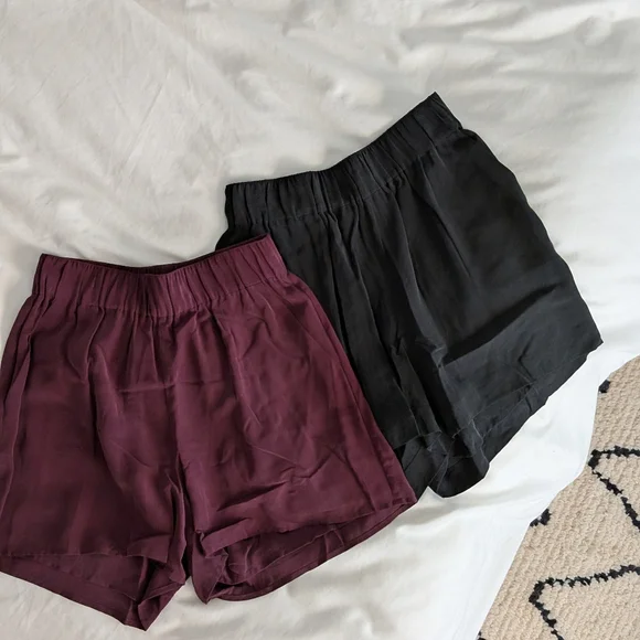 Grana 100% Silk Shorts - Wine XS - Picture 6 of 7